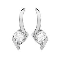 White gold handmade earring